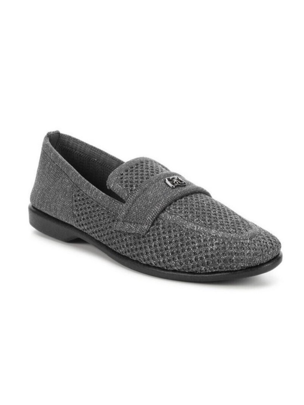 NEW Aerosoles Womens Size 9 Metallic Silver Stretch Knit Loafers Slipper Flats